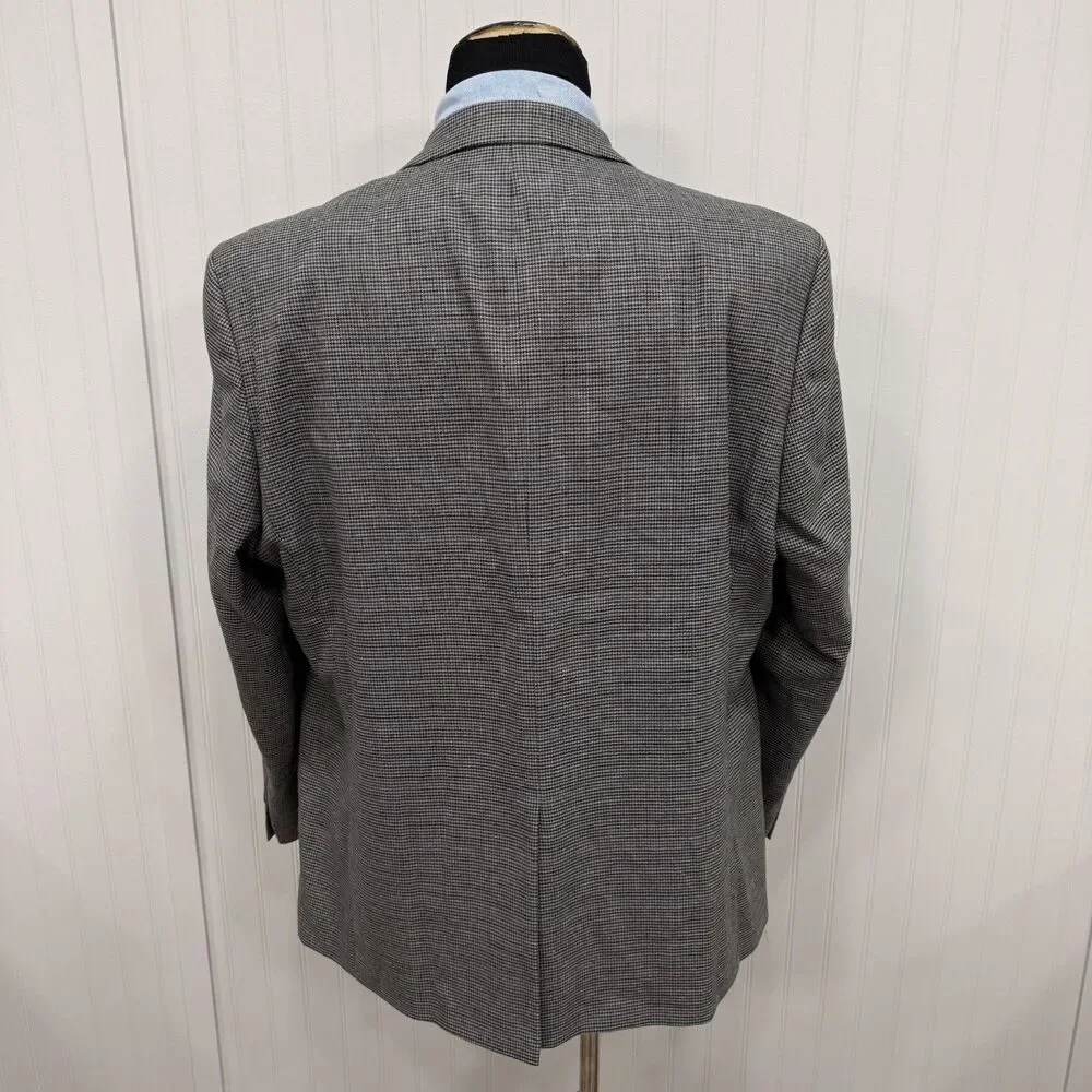 Lauren Ralph Lauren 48R Gray Houndstooth 2-Button Single-Vent Sports Coat